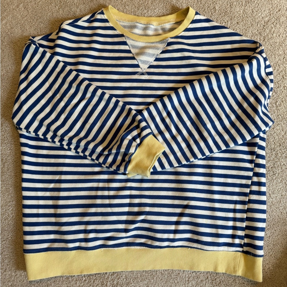 Striped Blue and Yellow Sweatshirt, Free People